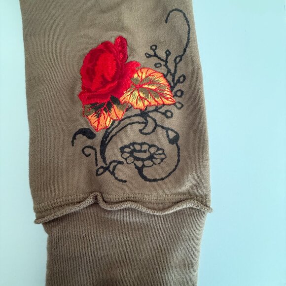 Johnny Was Los Angeles Khaki Two-Way Zip Hoodie Medium - Picture 7 of 13